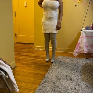 Strapless white dress (shoes not included)
